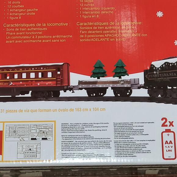 Lionel 37-Piece Christmas Holiday Battery Operated Train Set, Pennsylvania Flyer - Picture 13 of 16